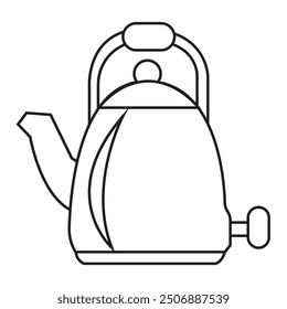 Line art vector kettle illustration design with white background.