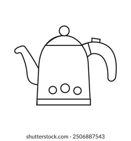Line art vector kettle illustration design with white background.