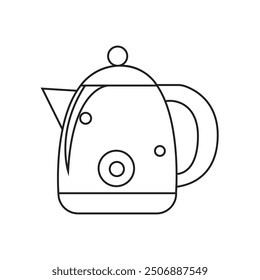 Line art vector kettle illustration design with white background.