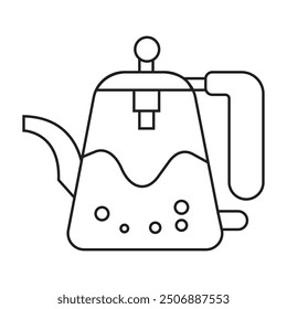 Diseño de ilustración de caldera de Vector de arte de línea con fondo blanco.