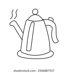 Line art vector kettle illustration design with white background.