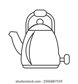 Line art vector kettle illustration design with white background.