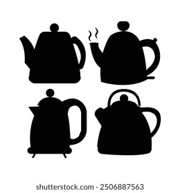 Line art vector kettle illustration design with white background.