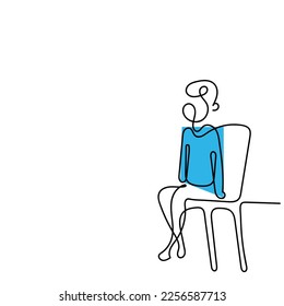 Line art vector of a kid sitting on a chair. Childhood vector. Kids leisure time.