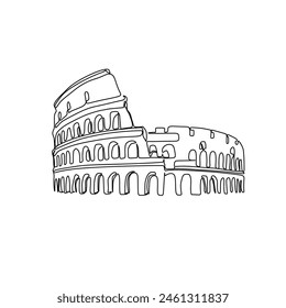 Line art Vector logo of the city of Rome, Italy. Colosseum vector illustration