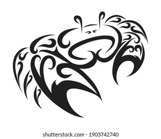 Logo del vector de arte de línea de los cangrejos de Fiddler. Es un signo de cáncer de zodiaco. 