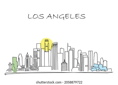 Its A Line Art Vector Of Los Angeles In California.