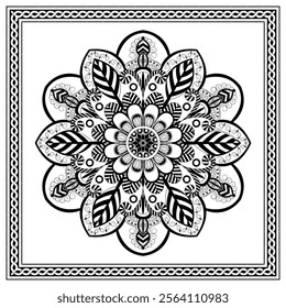 Line art vector mandala art
