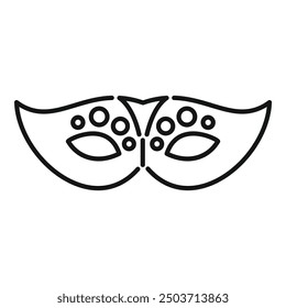 Line art vector of a mardi gras mask, perfect for designs related to celebration and festivals