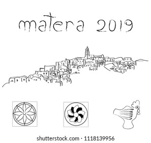 Line art vector Matera 2019