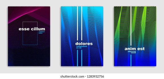 Line art vector minimalistic modern brochures set design, cover templates, geometric halftone gradient. For Banners, Placards, Posters, Flyers. Perfect and unlike, pattern texture.