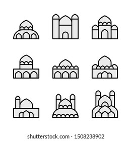 Line art vector mosque icon