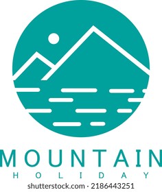 line art vector mountain illustration logo