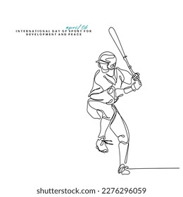 Line art vector on international day of sport for development and peace. Sports has potential to align energies and enthusiasm for a collective cause of harmony.