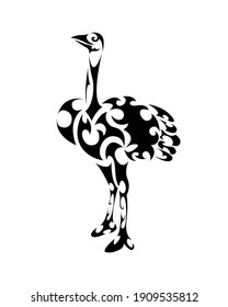 Line art vector of ostrich is standing. Suitable for use as decoration or logo.