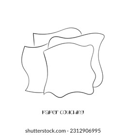 Line art vector of paper making icons. Paper making industry hand drawn icons.