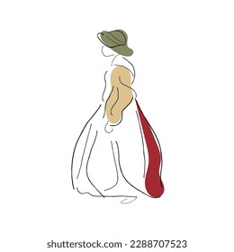 line art vector of people from middle ages.