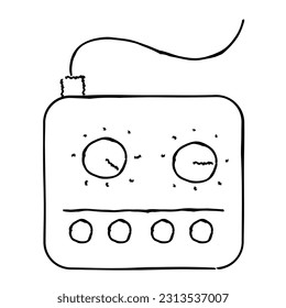 Line art vector of podcast icons set. techy line icons. Podcast poster elements