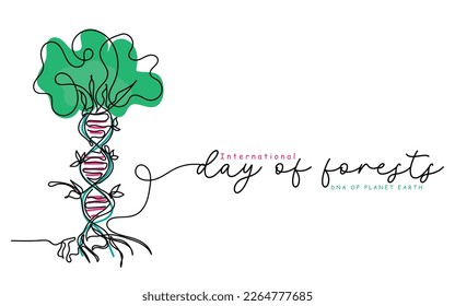 line art vector of preservation of forests and natural ecosystem.