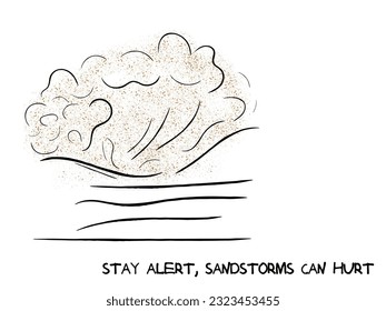 line art vector of sandstorm. dust and sand storm awareness day