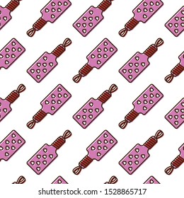 Line art vector sexually icon: Paddle. Seamless pattern