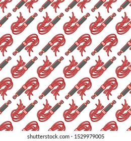 Line art vector sexually icon: Floggers. Seamless pattern