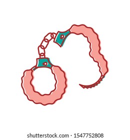 Line art vector sexually icon: Padded handcuffs
