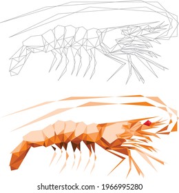 Line art vector side of a shrimp. This art is suitable for many product or package that contain ingredients of a shrimp. This is suitable too for medicine or food for a shrimp