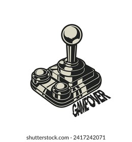 LIne Vector de Arte de Juego de Argot sobre afiche. Fin del juego.
