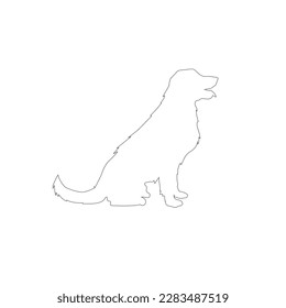 Line art vector of smart dog. Vector dog.