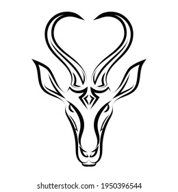 Line art vector of springbok head. Suitable for use as decoration or logo.