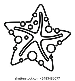 Line art vector of a starfish, evoking the sea and tourism