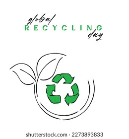 line art vector suggesting use of renewable products. Recycling Revolution. Ditch Plastic and go green concept.