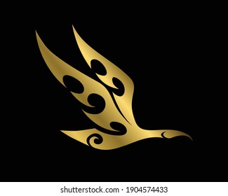 Line art vector of swan that is flying. Suitable for use as decoration or logo.