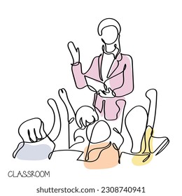 line art vector of teacher. Kindergarten teacher appreciation art. teachers day hand drawn  line art.