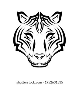 Line art vector of tiger head. Suitable for use as decoration or logo.