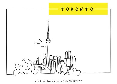 line art vector of toronto skyline..