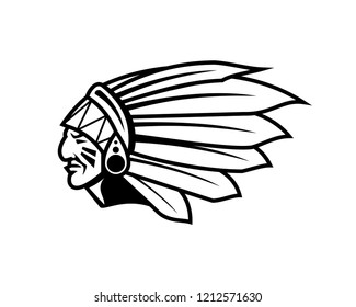 Line Art Vector Tribal Chief Sign Symbol Icon Modern Logo Template Design Inspiration