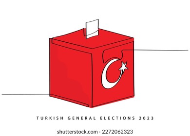 Line art vector of Turkish general elections concept art. 