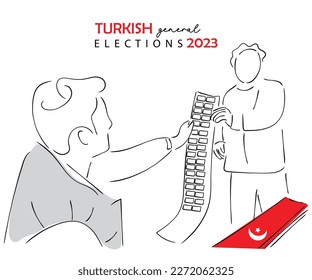 Vector de línea de las elecciones generales turcas art. 