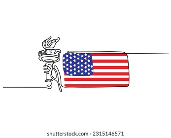 line art vector of us independence day. America independence day print.