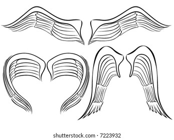 Line Art Vector Wings Series