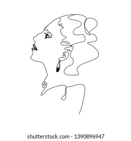 Line art vector women silhouette