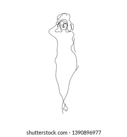 Line art vector women silhouette