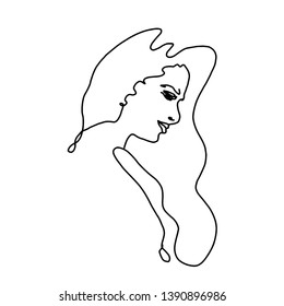 Line art vector women silhouette