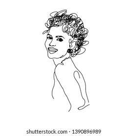 Line art vector women silhouette