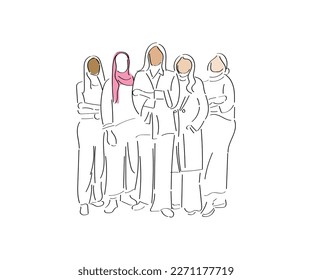 Line art vector of women . Womanhood concept art. Happy women's day. Celebrate womanhood.