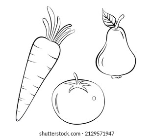 Line art, vegetables Drawing, potato Drawing, caret Vegetables, Hand draw vegetables vector material Vector Food download