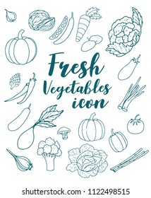 line art vegetables icon