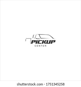 line art vehicle illustration type transport rental , pickup center logo design and vector image